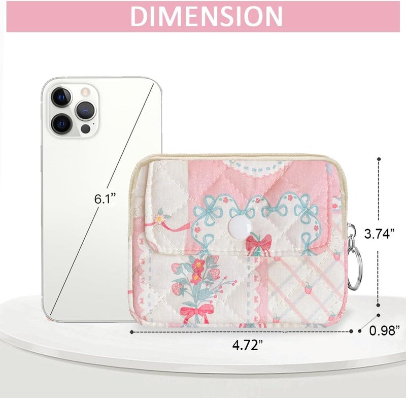 Modacarry Store Cotton Quilted Floral Coin Pouch with Cute Prints Zipper for Women Girls (BERRIES) - Image 4